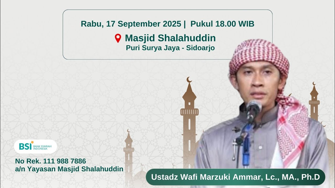 Ustadz Wafi Marzuki Ammar, Lc, MA, Ph.D. || Adabul Mufrod - YouTube
