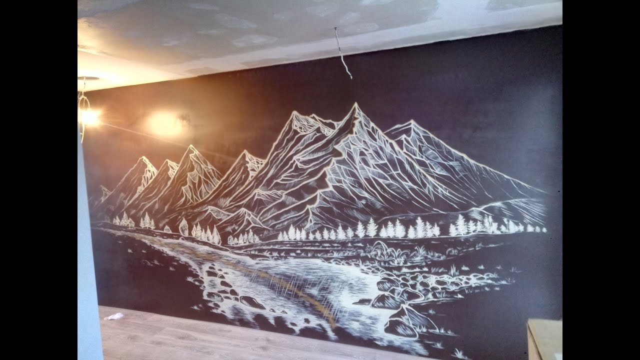 Рисунок горы на стене своими руками