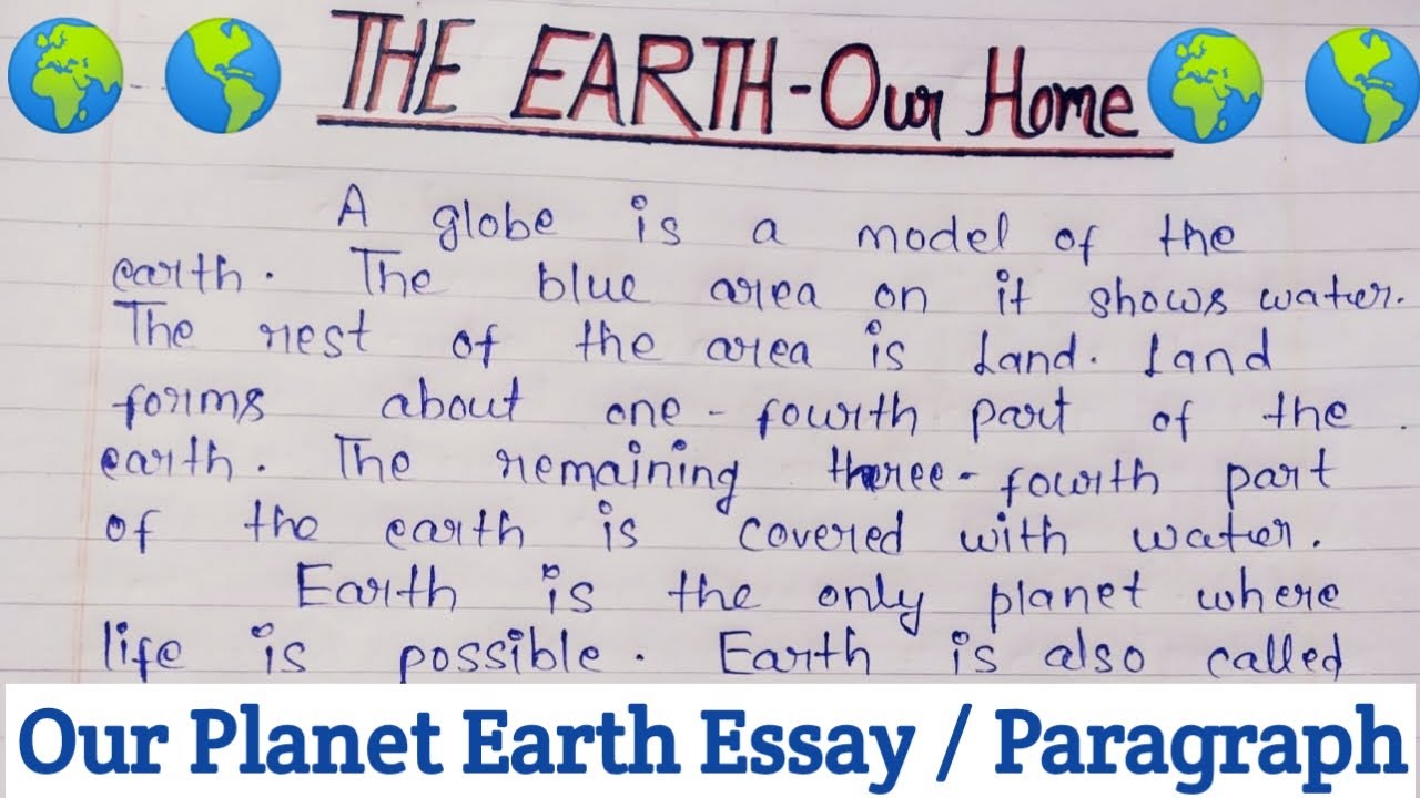 essay on save earth for class 3