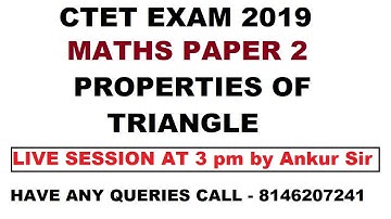 Important Questions on Properties of Triangle for CTET 2019