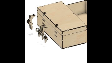 Files for laser cutting Box with integrated hinges, opening carved cover