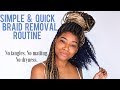 Box Braid Take Down | Quicky & Safely Detangle, No Matted and Tangled Natural Hair + Wash Day Tips