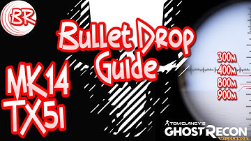 MK14 Sniper + TX5i Scope - 1Km Bullet Drop Guide - Ghost Recon:Wildlands