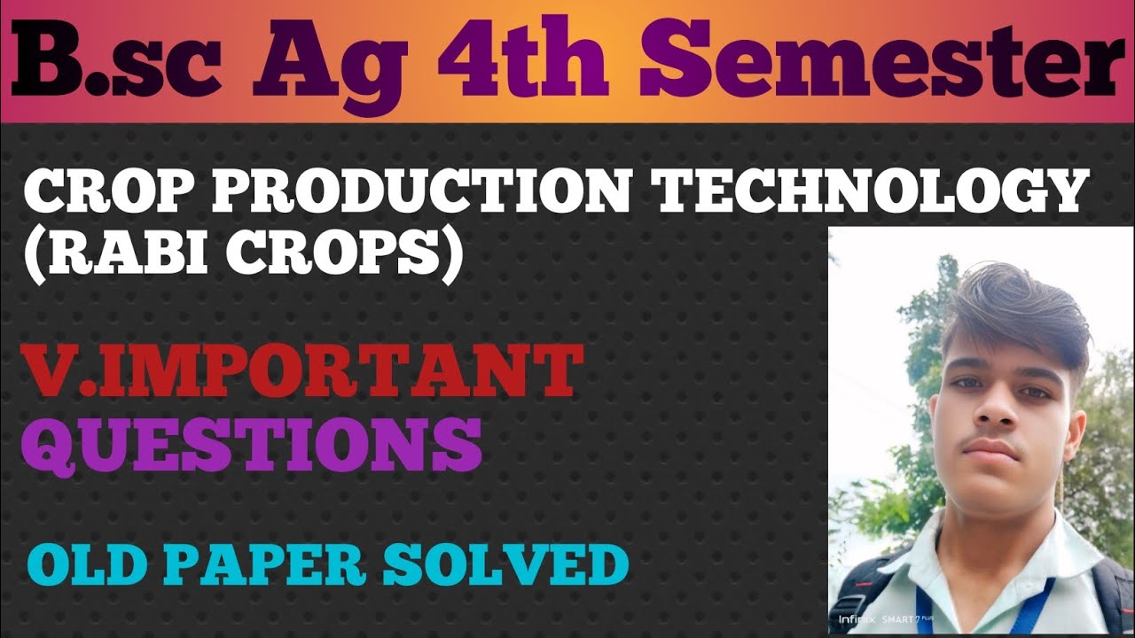 CROP PRODUCTION TECHNOLOGY RABI CROPS ||bsc ag 4th semester crop production technology Rabi crops
