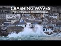 Crashing waves  rough seas pednolva walk st ives cornwall uk