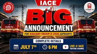 BIG ANNOUNCEMENT For RAILWAY GROUP-D 2026 Aspirants | Complete Details Today 🔴 LIVE @6PM | IACE screenshot 4