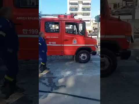 Φωτιά σε απορριμματοφόρο στη Θεσσαλονίκη