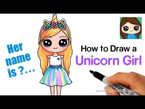 How to Draw a Unicorn Cute Girl Easy