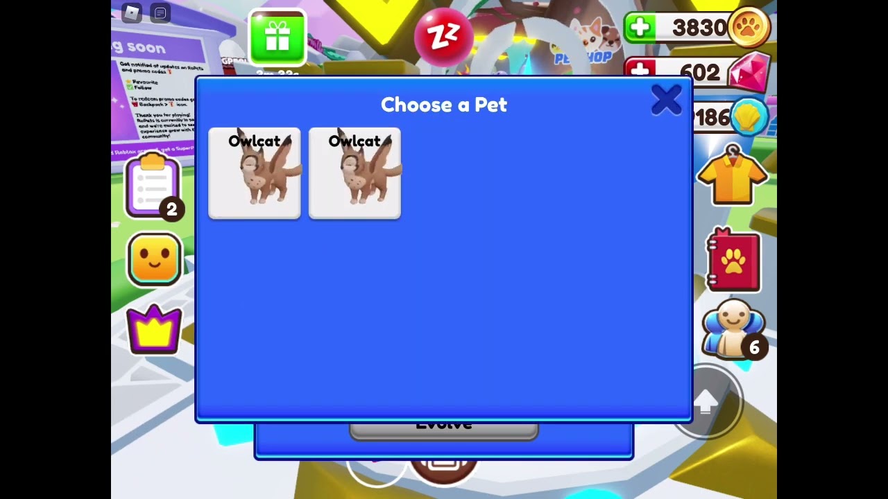 Owlcat 🦉🐈 evo {Ropets/Roblox}