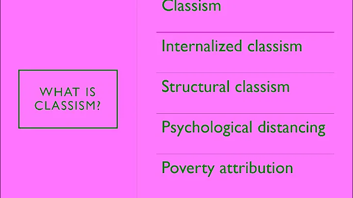 Multicultural Counseling - Lesson 7 Classism