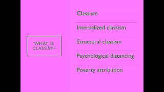 Multicultural Counseling - Lesson 7 Classism