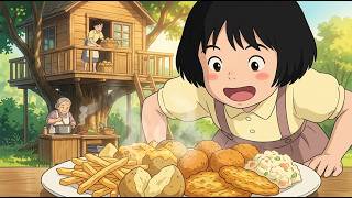 potato harvest, grandma’s cooking & treehouse days with a cat | ghibli-style asmr screenshot 4