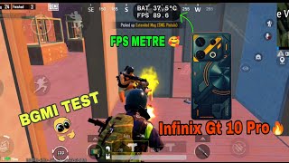 BGMI TEST IN INFINIX GT 10 PRO 🔥 WITH FPS METRE 💫 90 FPS 1V4💯