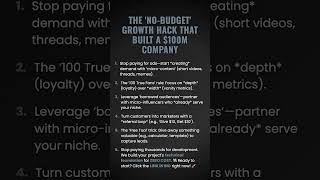 The 'No-Budget' Growth Hack That Built a $100M Company #ad (Verify Info)