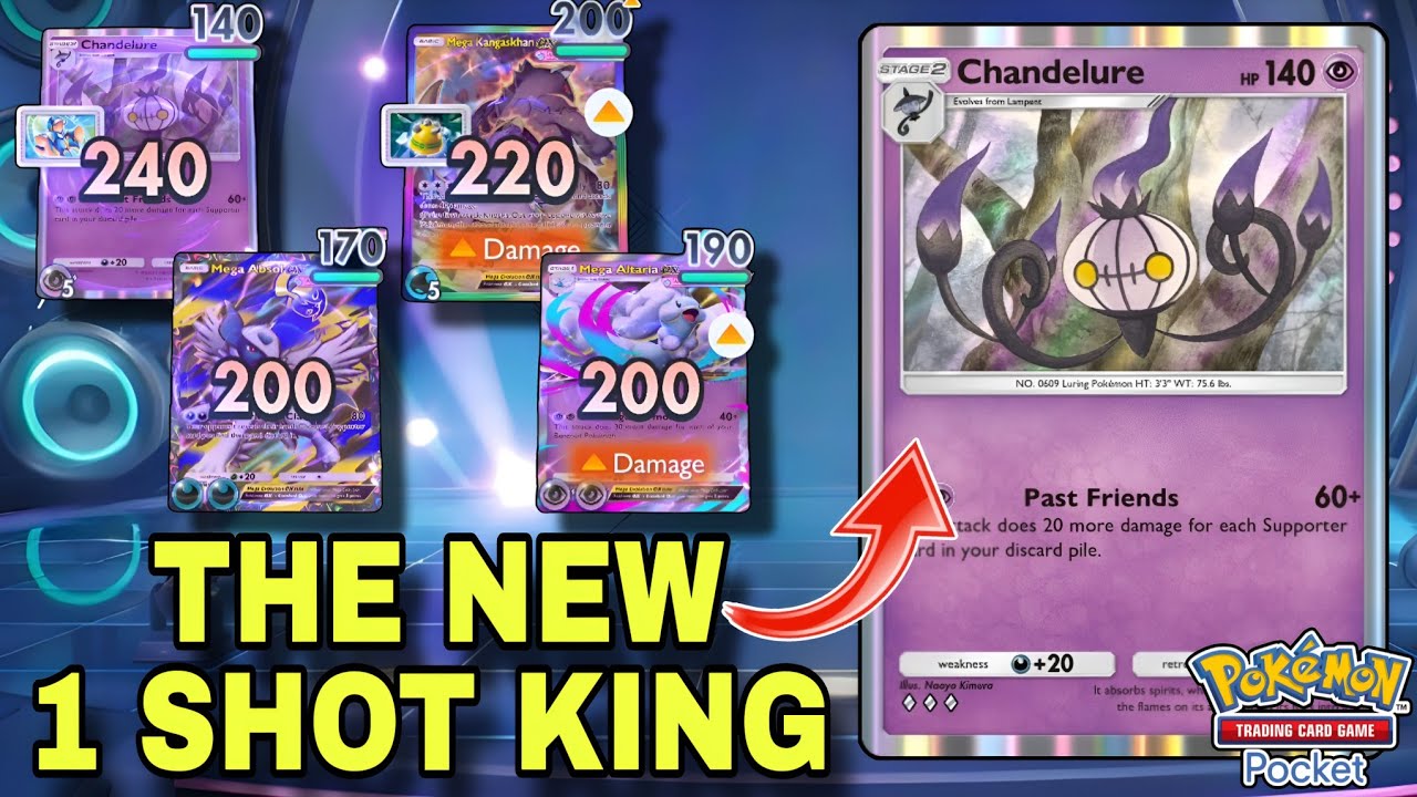 Чанделюр — новый король одноразовых атак — даже мегаэволюции не застрахованы! | Pokemon TCG Pocket