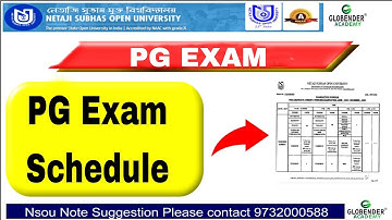 Nsou Pg Exam Schedule Netaji Subhas Open University PG Examination Schedule
