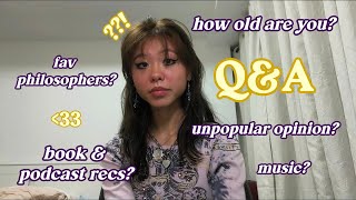 an overdue Q&A | book recs, university, & cereal :p