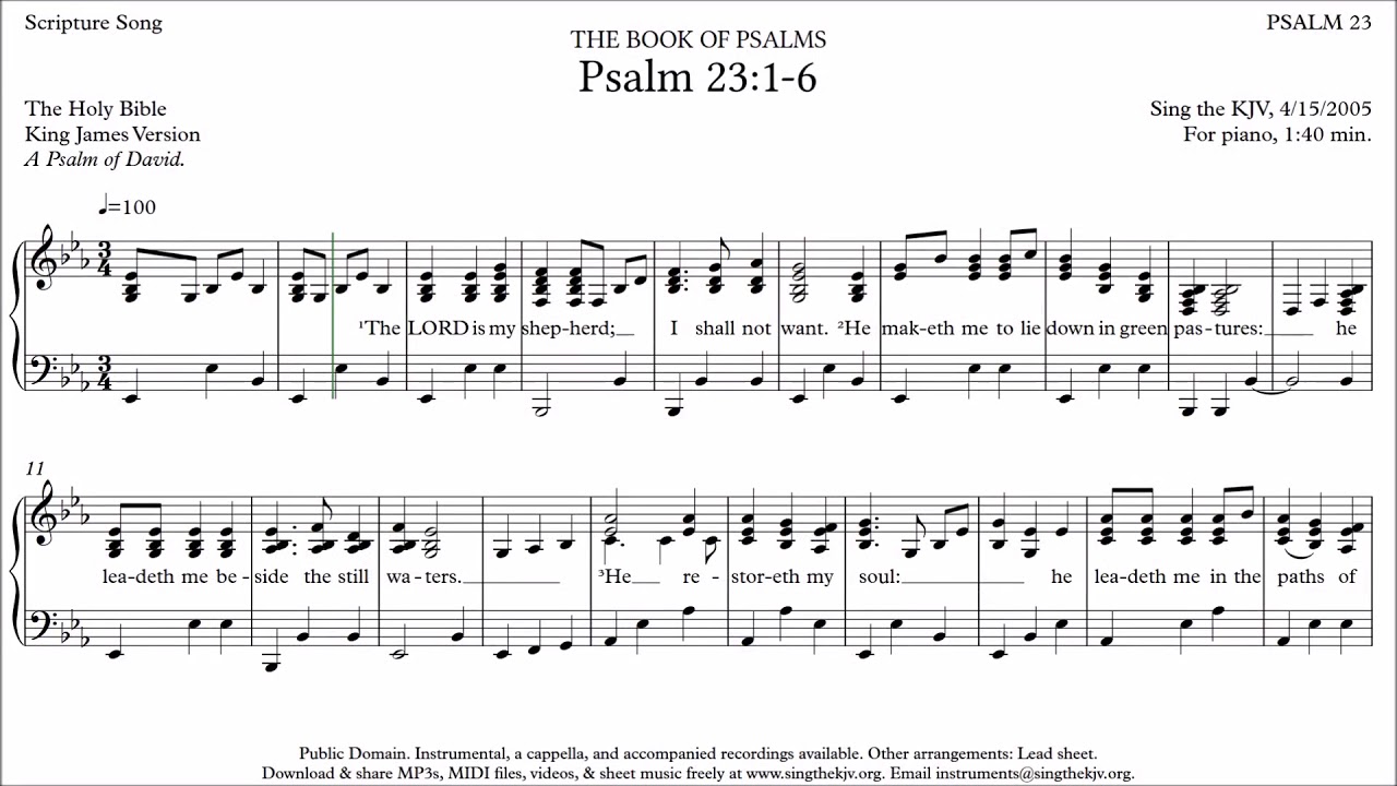 Psalm 23 I Am Not Alone Chord Chart