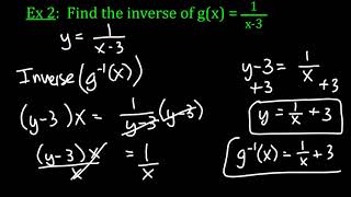 Inverses of Functions Part II - Algebraic Inverses and HLT