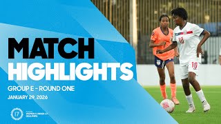 Group E Highlights, January 29 | 2026 Concacaf Women’s Under-17 Qualifiers