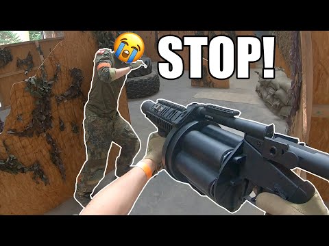 Airsoft Noobs BLASTED with 40mm GRENADE LAUNCHER