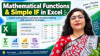 5.1.1Mathematical Functions & Simple IF in Excel | SUM, AVERAGE, MIN, MAX IF with Practical Examples Update