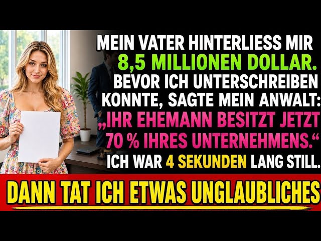 Ich saß bei der Anwältin meines verstorbenen Vaters, um sein Testament durchzugehen, als sie mir ganz sachlich erklärte: „Laut den Unterlagen hast du vor fünf Monaten die Mehrheit deiner Firma an...