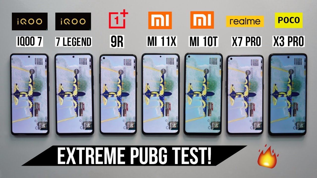 iQOO 7, 7 Legend, Oneplus 9R, Mi 11X, Poco X3 Pro, Mi 10T, Realme X7 pro Extreme Pubg Test | 😱