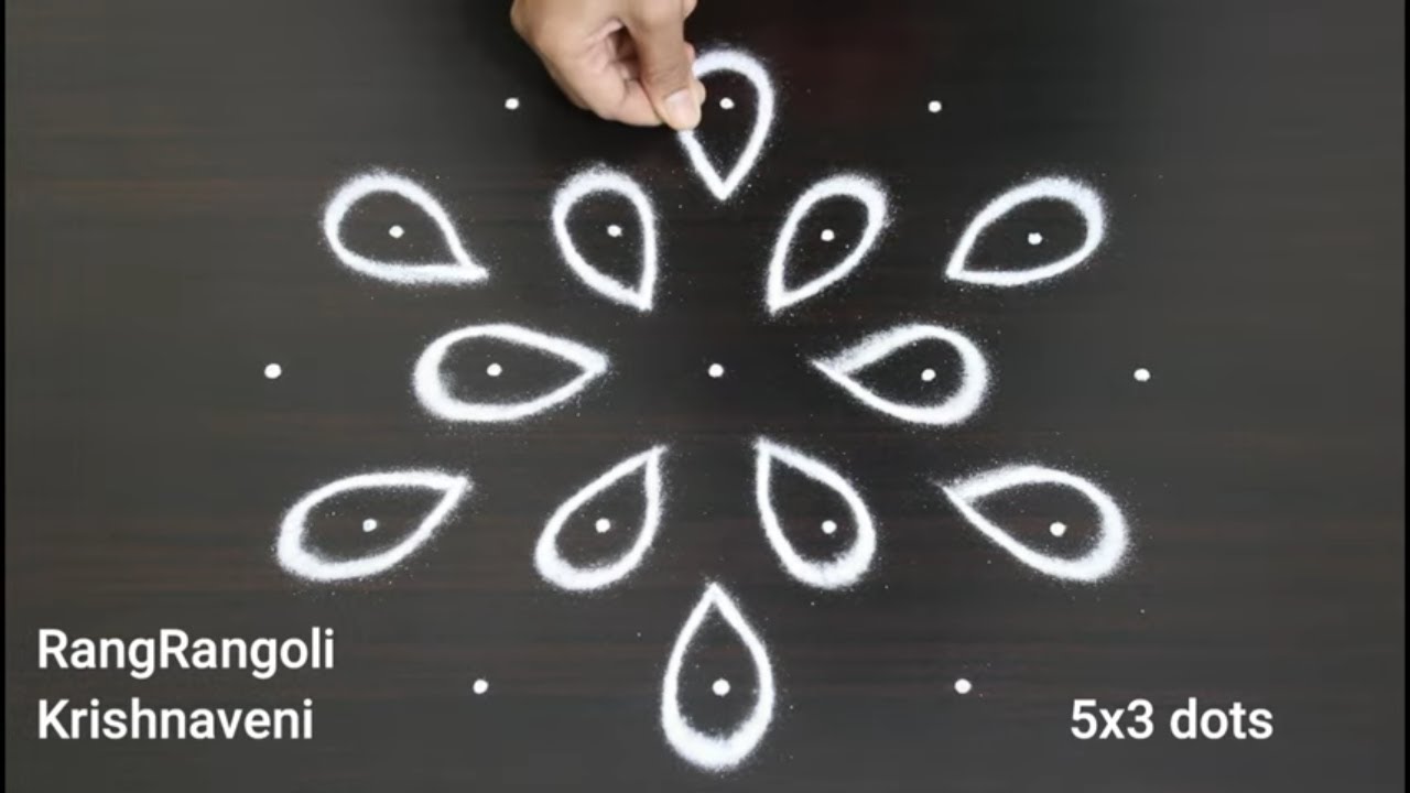 Sukravaram Muggulu🌷5x3 dots Traditional Kolams🌷Friday Rangoli Designs🌷RangRangoli Krishnaveni