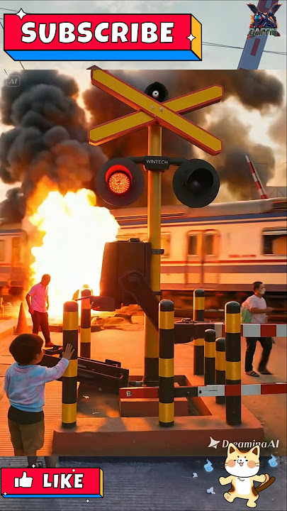 Train Accident at Railway Crossing | Palang Pintu Kereta Api Rusak Patah.#railwaycrossing