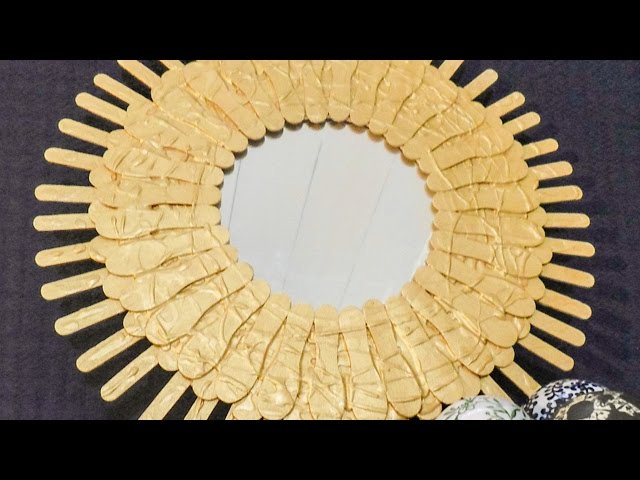 Popsicle Stick Sunburst Mirror DIY - Makes, Bakes and Decor