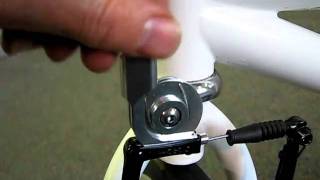 Quick explanation of how to adjust brake cable tension using the
barrel adjuster on a travel agent adapter.