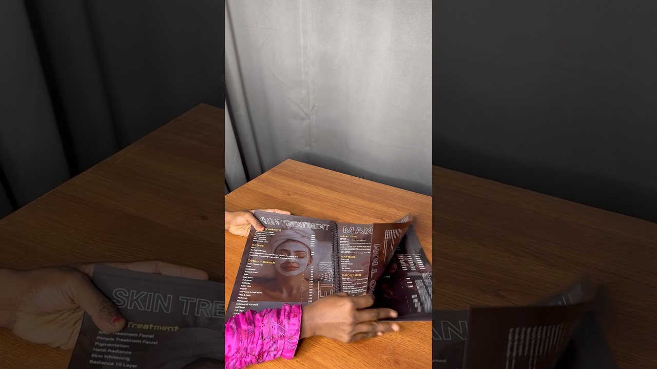 Salon Menu card design & print.whatsapp: 9952080951 