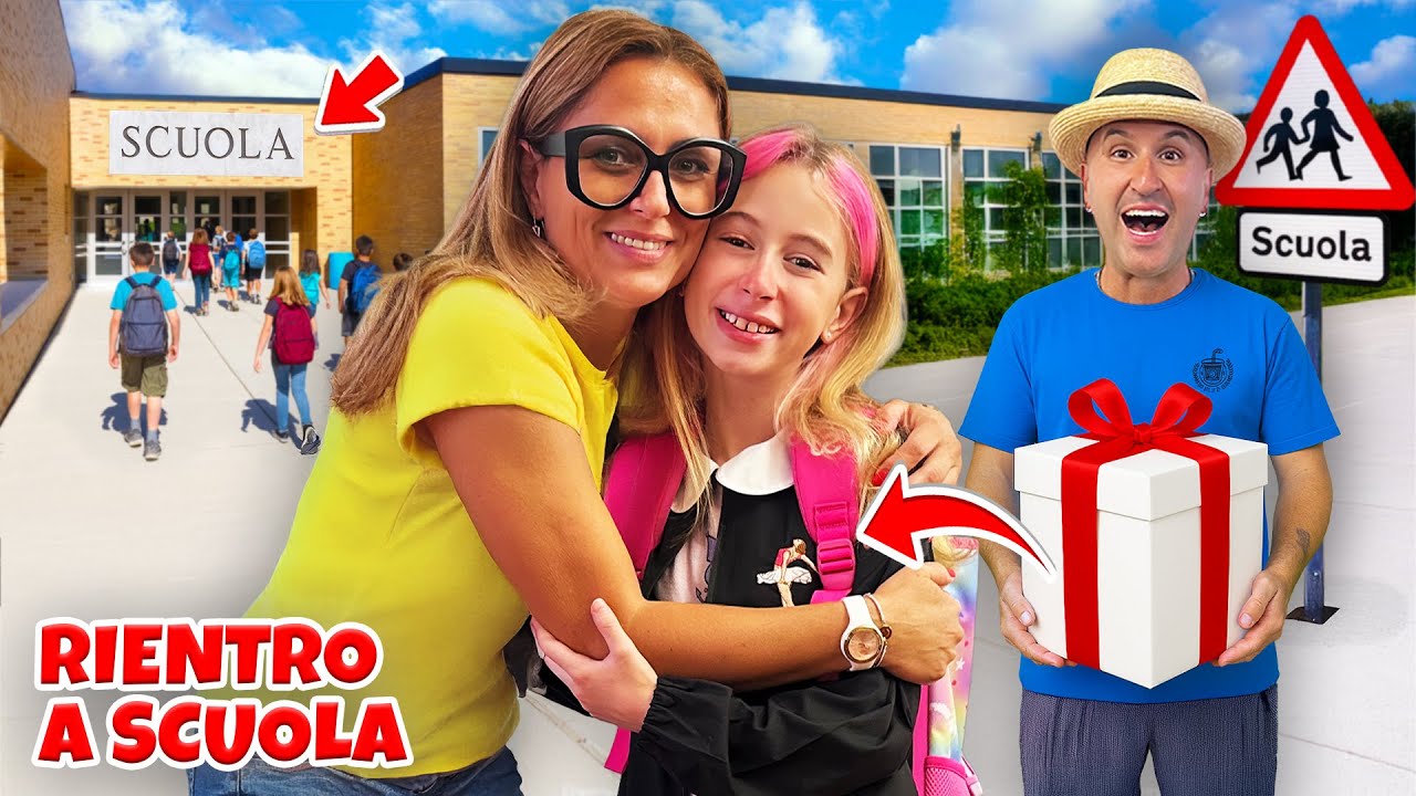 PRIMO GIORNO DI SCUOLA DI GIORGIA E PAPÀ SALVO LE REGALA UN LABUBU GIGANTE NELLA VITA REALE!