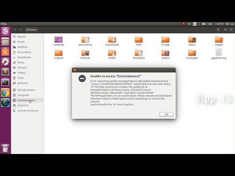 Fixed Unable to access windows drive on ubuntu 16.04 LTS