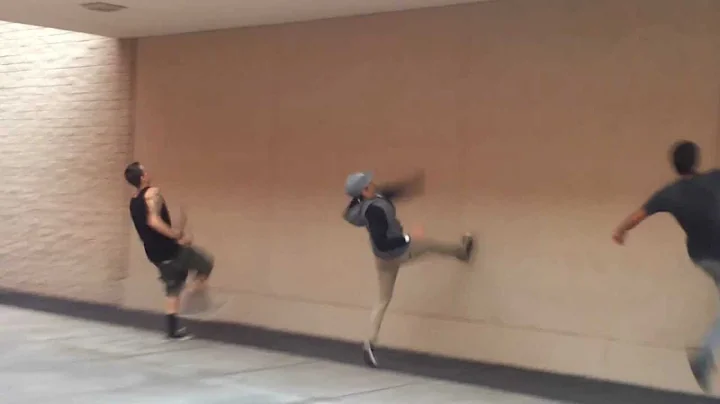 three man synchronized wall flip