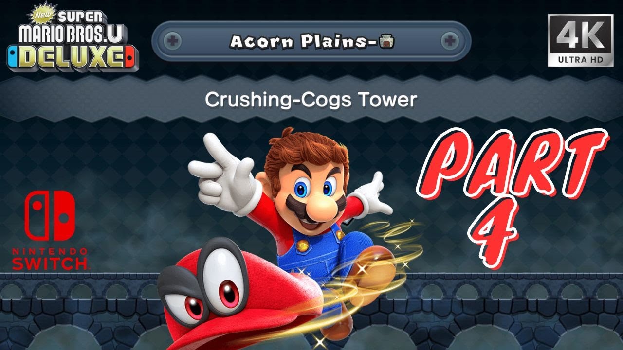 SUPER MARIO 🤩 BROS.U DELUX 😱 [ CRUSHINGCOGS TOWER] PART 4 NINTANDO