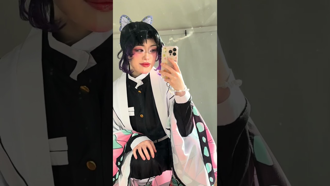 tested this shinobu wig last weekend #shinobucosplay #wigstyling #cosplaywig #ponytailwig #helmetwig