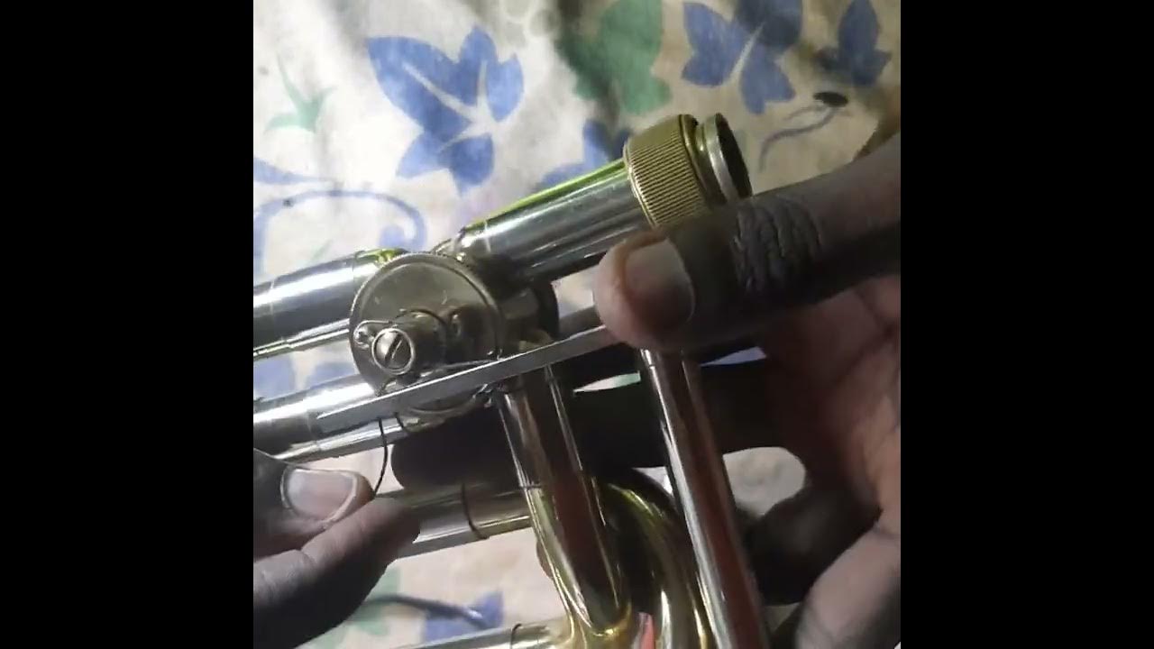 How to restring a trombone trigger rotor valve. YouTube