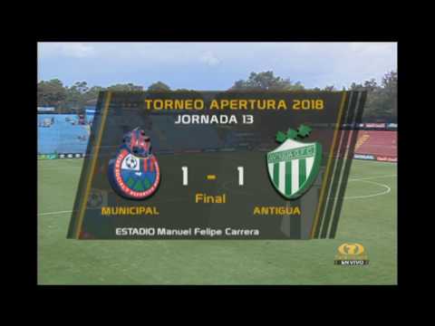 Municipal empata ante Antigua GFC en el estadio Manuel Felipe Carrera (Resumen)