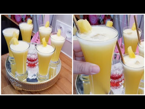 عصير الأناناس وصفة أرقى الورشات جديد 2021 بمقادير مضبوطة بنة خيالية وإنتعاش جربيه حبيبتي ودعيلي