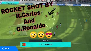 A great rocket shot by R.Carlos and C.Ronaldo_ PES2018