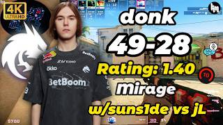 donk (49-28) w/suns1de vs jL on Mirage FACEIT new Season🔥After Elo Reset