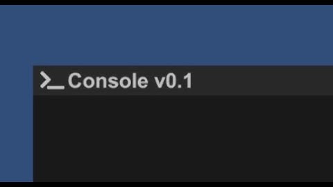 Console v0.1 - Unity - Proof of Concept