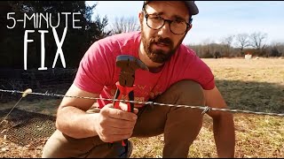 How to Fix a BarbedWire Fence with Fence Pliers only (and Without ComeAlong)