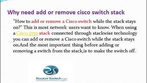Adding or removing a Cisco 3750 stack