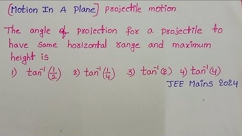 The angle of projection for a projectile to have the same horizontal range and maximum height is