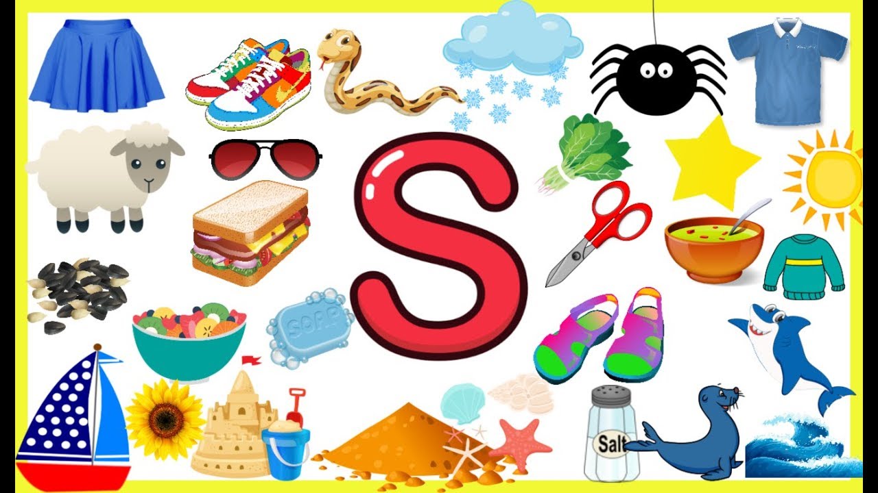 Letter S-Things that begins with alphabet S-words starts with S-Objects that starts with letter S - YouTube