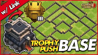 BEST TH9 BASE FOR TROPHY PUSHING | TH9 Trophy Push Base w/ Link - Clash of Clans