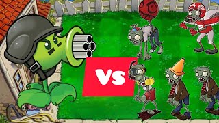 Guisantralladora vs zombies.